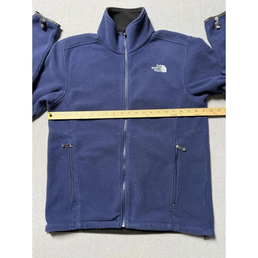 The North Face Jacket Mens M Blue Full Zip Fleece Sweater Outdoors Casual
